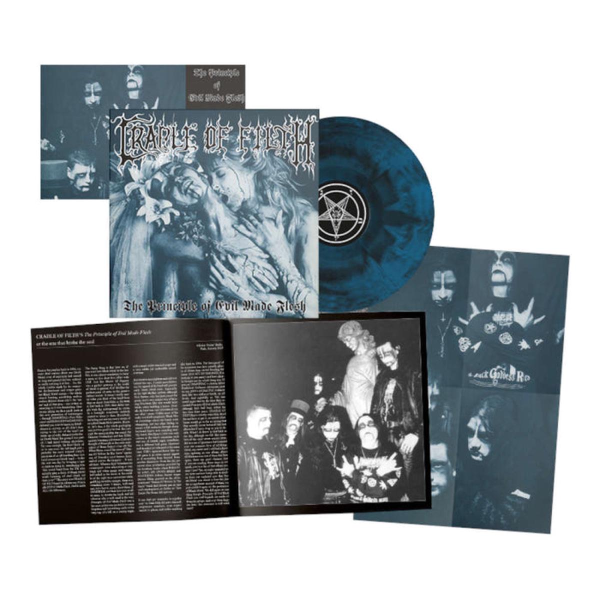 CRADLE OF FILTH – The Principle Of Evil Made Flesh (Reissue with Double-sided A2 Poster) – LP – Galaxy Aqua Blue and Black Vinyl