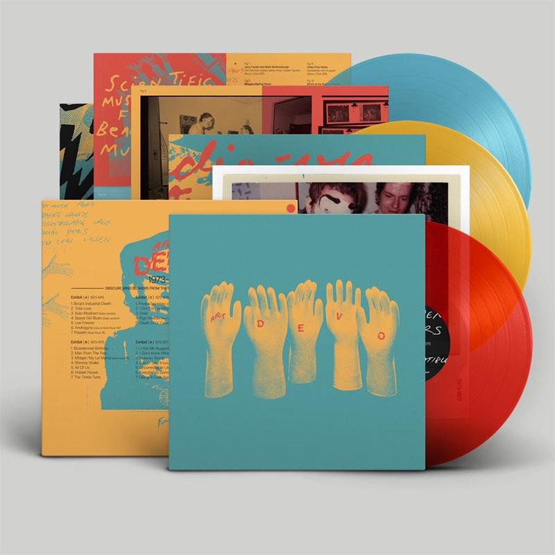 DEVO – Art Devo – 1973-1977 (With Fold-out Poster) – 3LP – Deluxe  Rubber Gloves Colour Vinyl Set