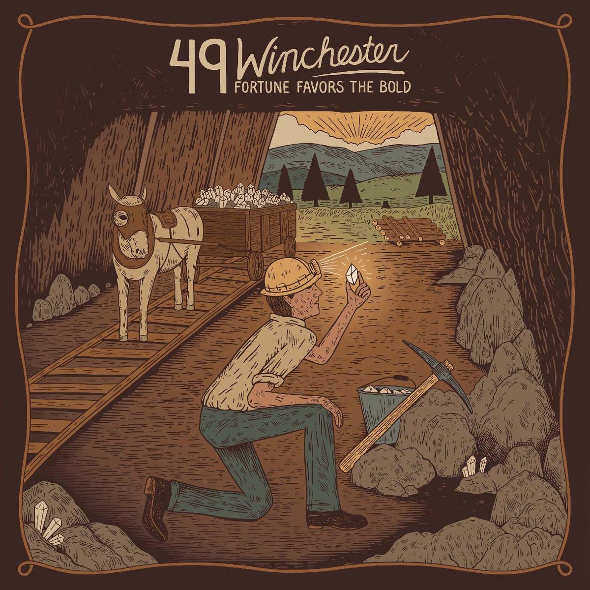49 Winchester - Fortune Favors the Bold Red Marigold Green Splatter Vinyl