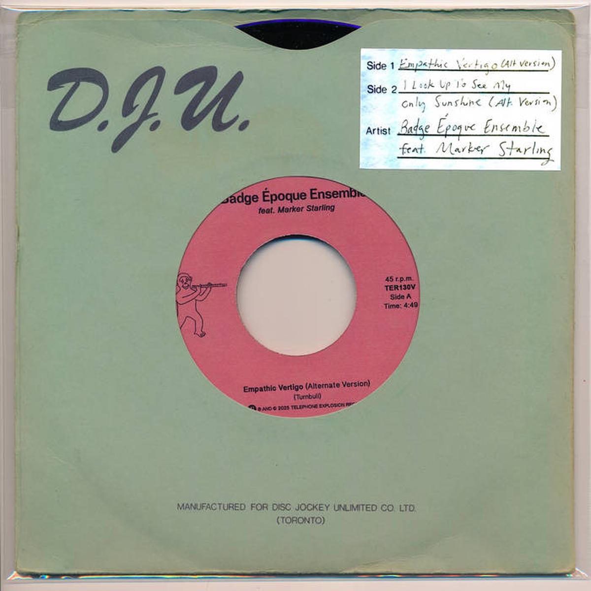 Badge poque Ensemble - Empathic Vertigo b/w I Look Up To See My Only Sunshine 7" (New Vinyl)