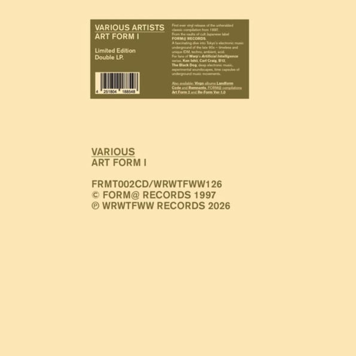 Various - Art Form 1 (2LP) (New Vinyl)