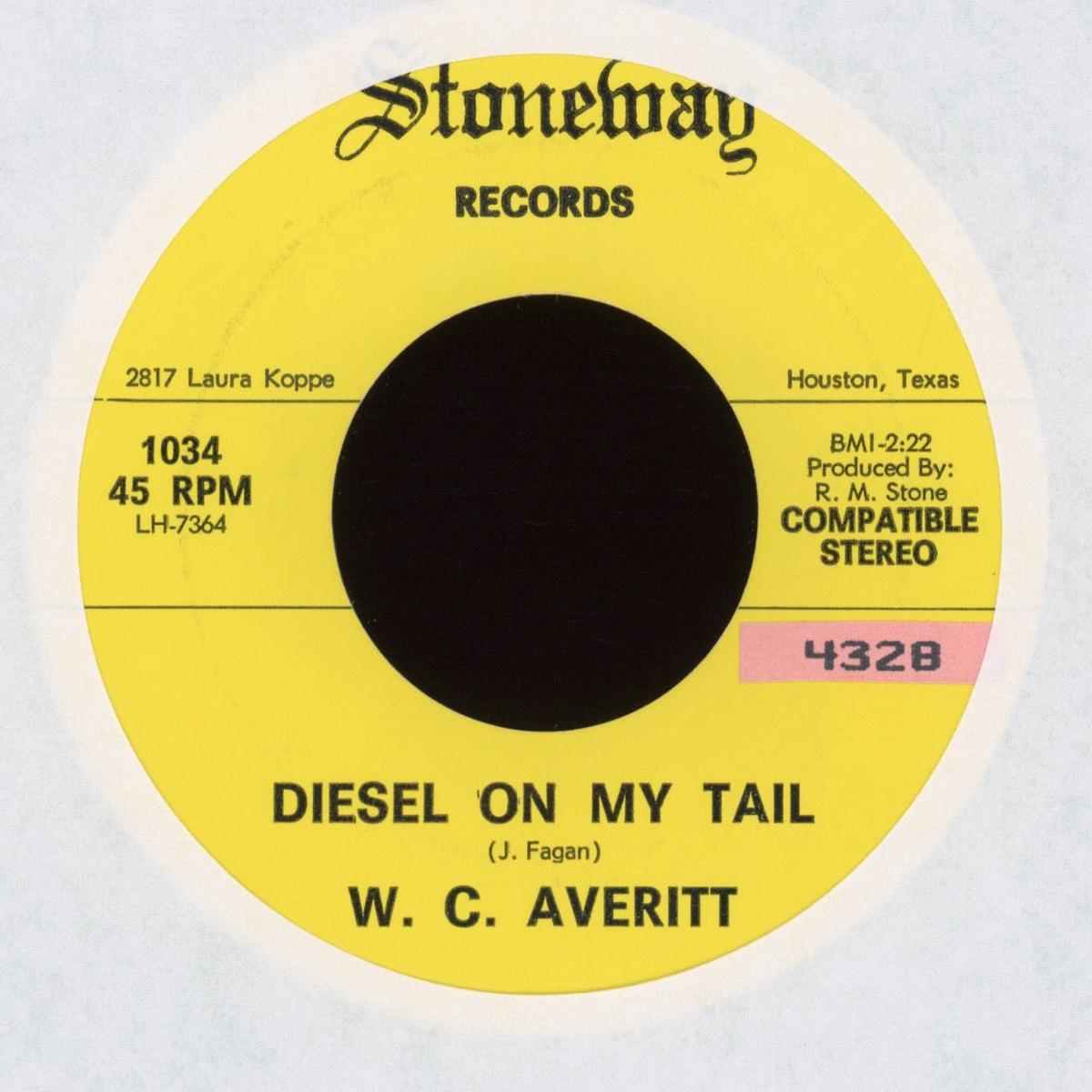 W C Averitt - Diesel On My Tail on Stoneway Country Bop 45