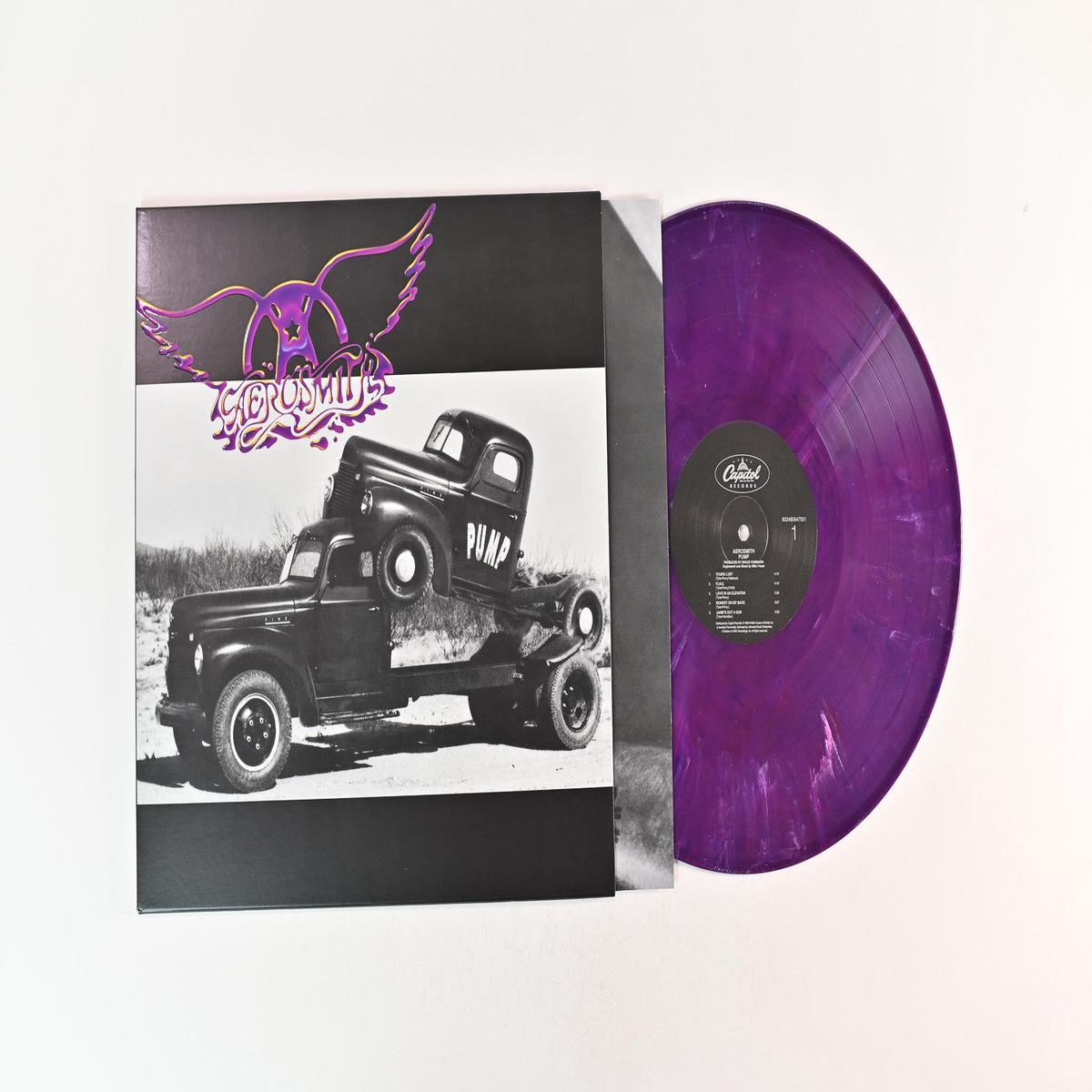 Aerosmith - Pump on Capitol Ltd Numbered Purple with White Marble Reissue Plus Grape Vinyl Bonus 7