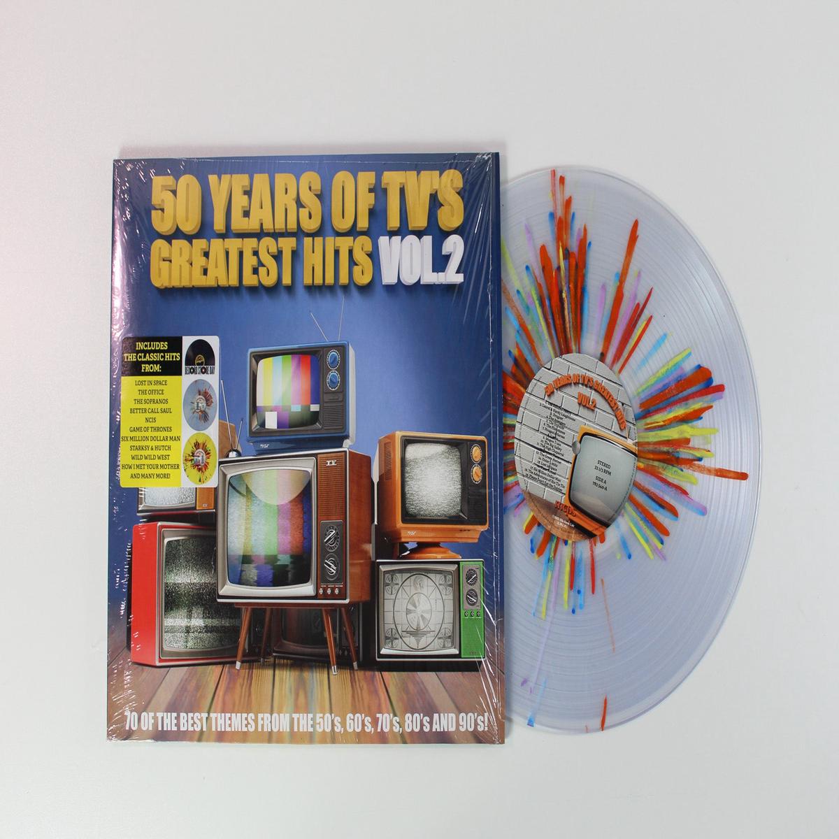 Various - 50 Years Of TVs Greatest Hits - Vol 2 on Lmlr RSD 2023 Ltd Clear Yellow Splatter Vinyl