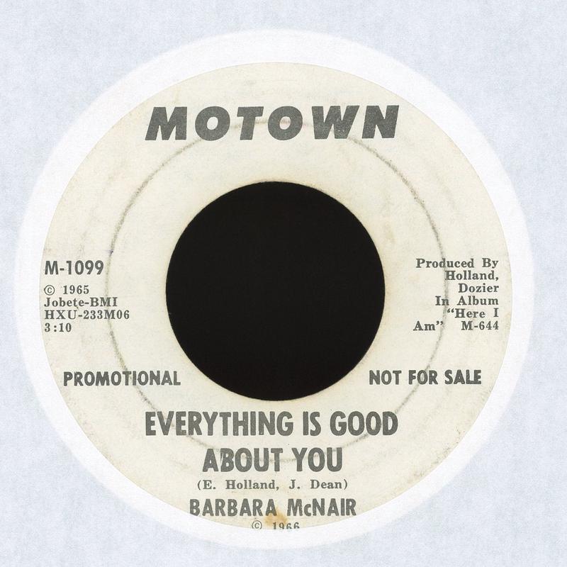 Barbara McNair - Everything Is Good About You on Motown Promo Soul 45