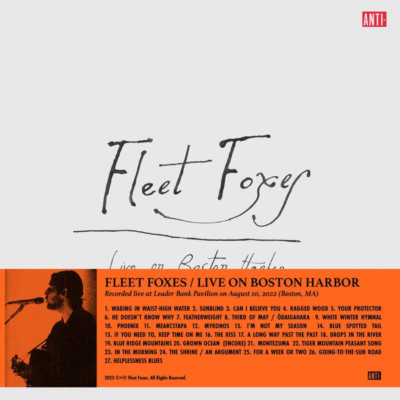 FLEET FOXES - Live On Boston Harbor - 3 LP - Black Vinyl  [RSD 2024]