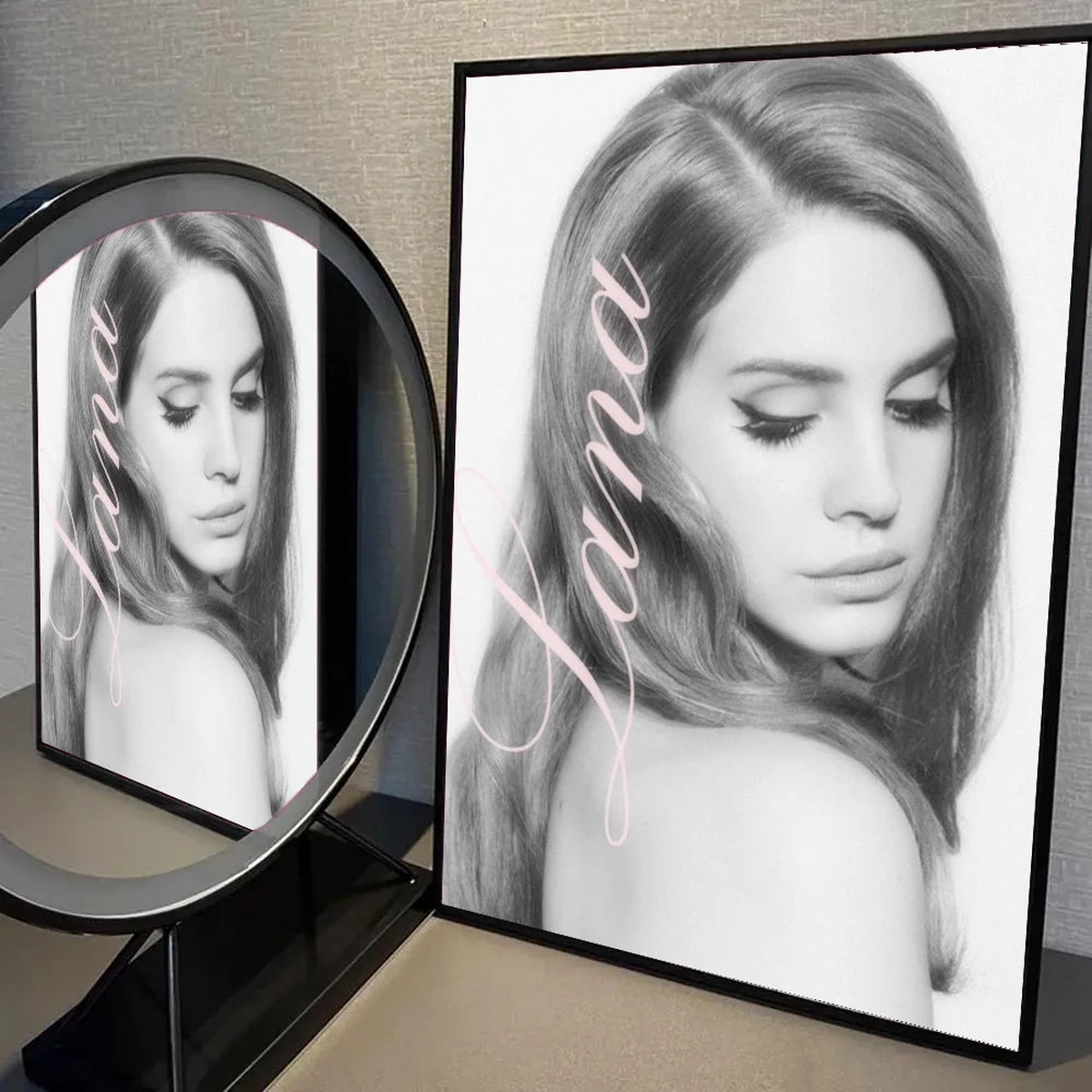 1pc Black And Pink Lana Del Rey Poster Self-adhesive Art Waterproof Paper Sticker Coffee House Bar Room Wall Decor - z4 | 10x15cm No Frame