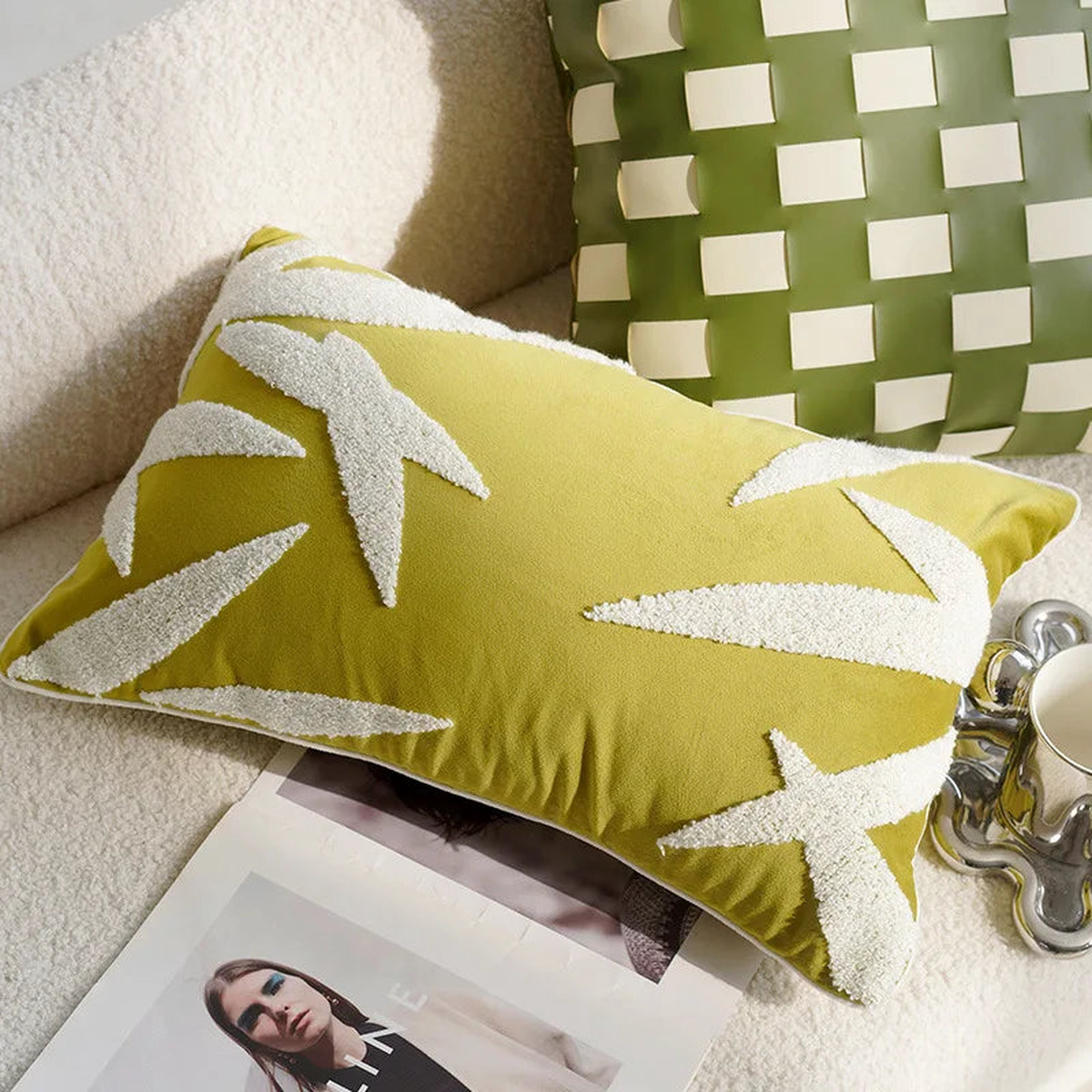 30X50/45X45CM Green Flying Bird Throw Pillow Cover Light Luxury Stamping Waist Cushion Cover Decor Home Decorative Pillowcase - Color 11 (30X50CM)