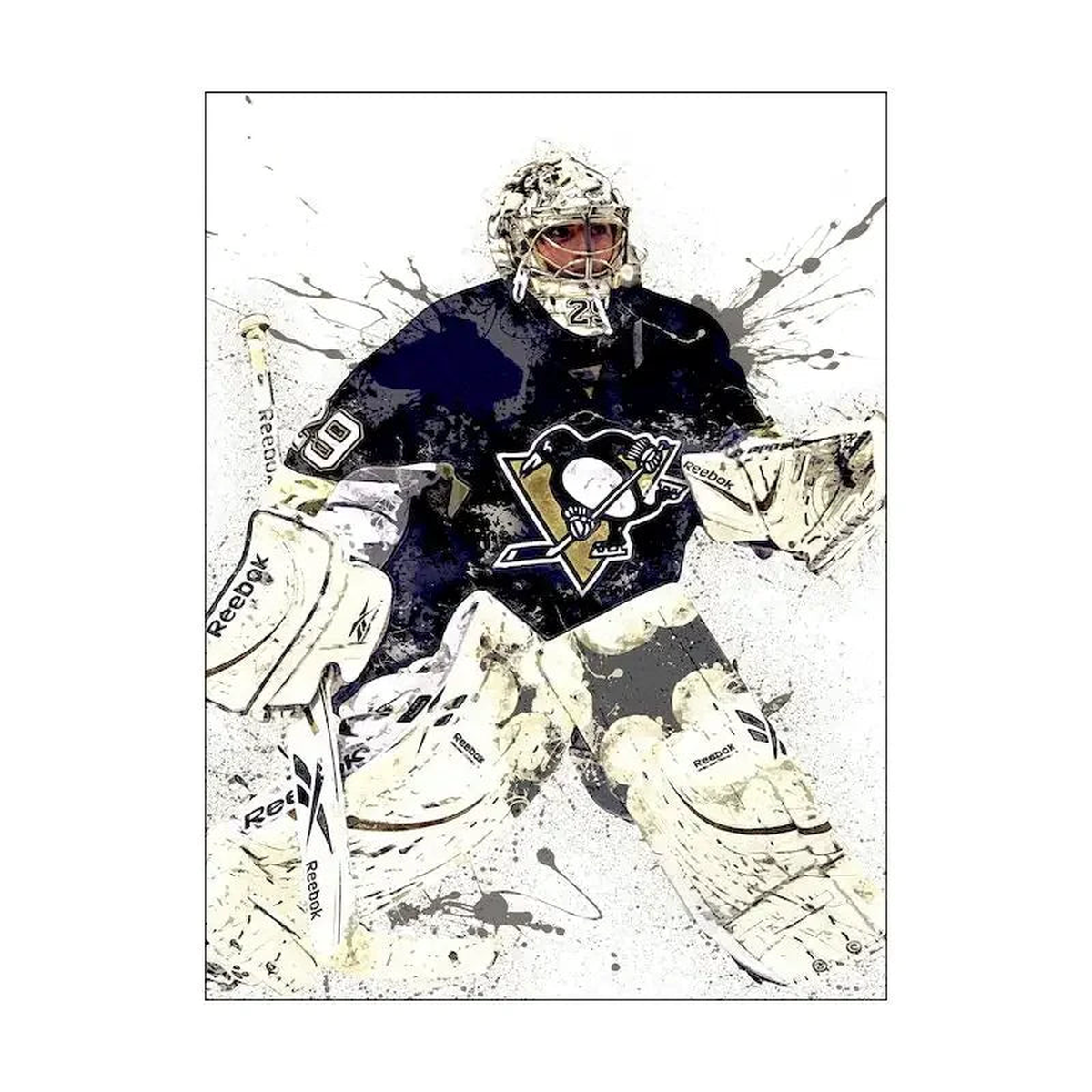 Abstract Ice Hockey Portrait Sport Canvas Painting Sport Athlete Poster Print Home Decor Wall Art Picture for Gym Bedroom Kids - 14 | 40x50cm No Frame
