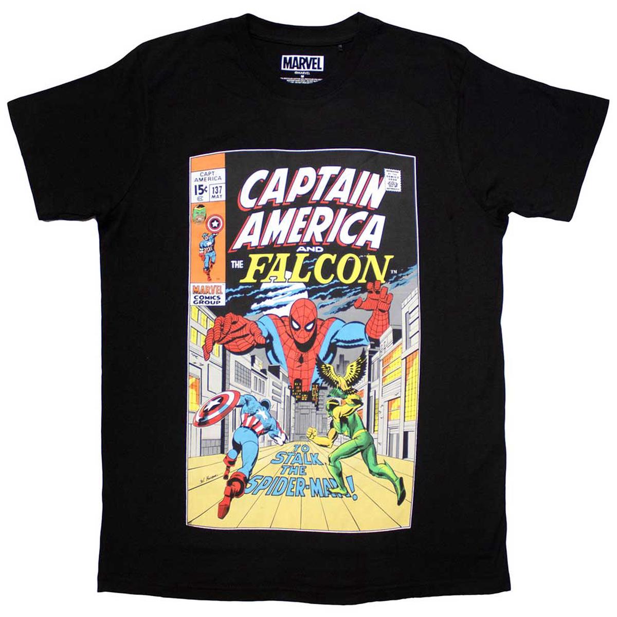 Captain America & Falcon Comic Cover | - Black | L