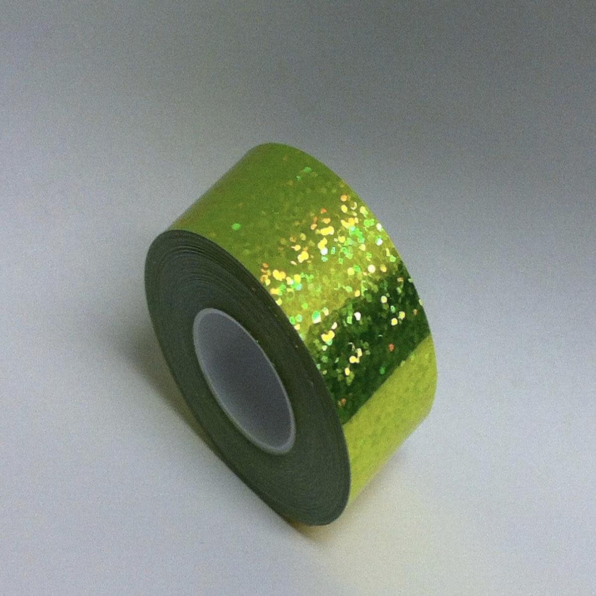 Glittering Sequins Tape, Holographic Tape That Sparkles - 1/4 inch x 50 feet | flo yellow