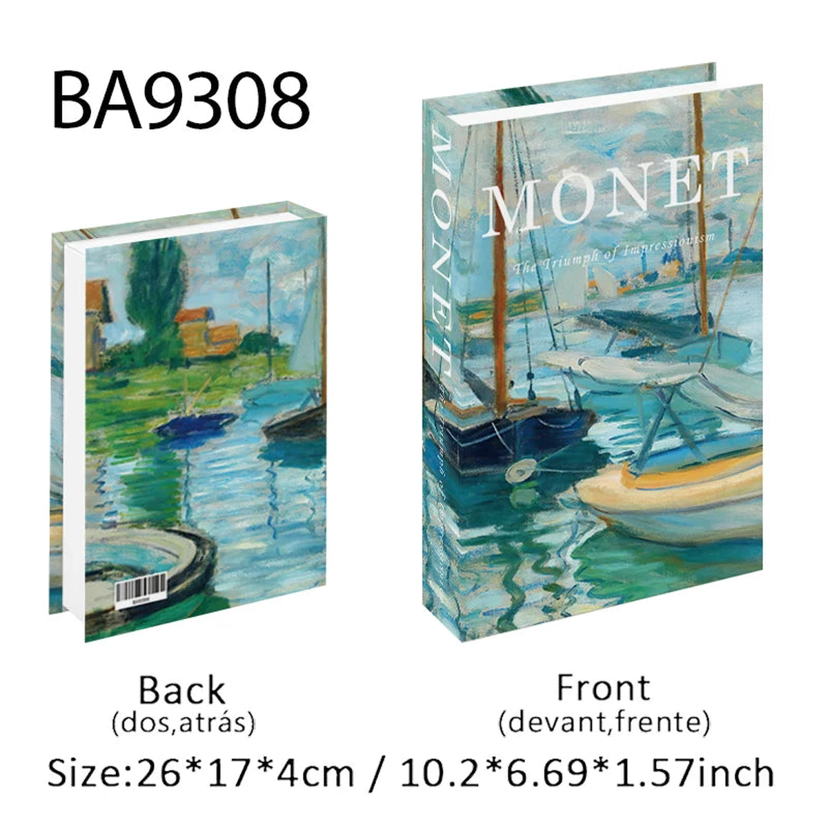 Monet Luxury Fake Book Storage Box Picasso Bauhaus Boho Decorative Books Van Gogh Simulation Book Coffee Table Shelf Home Decor - BA9308 | OPEN | China Mainland