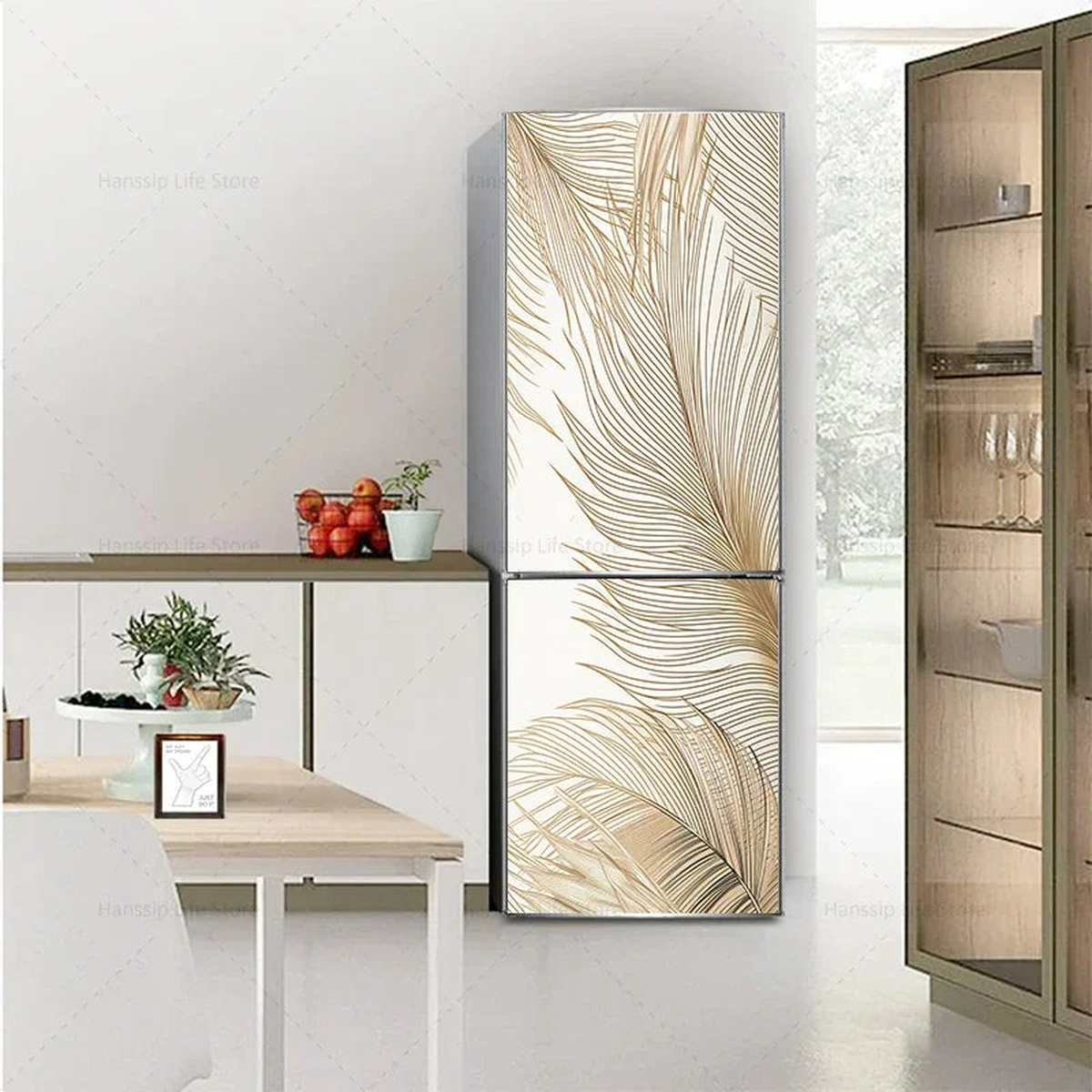 Red Wine Glass Mural Refrigerator Door Art Mural Sticker, Peel and Stick Phone Booth Coffee Wallpaper for Fridge Door Decals - 21 | 50x150cm
