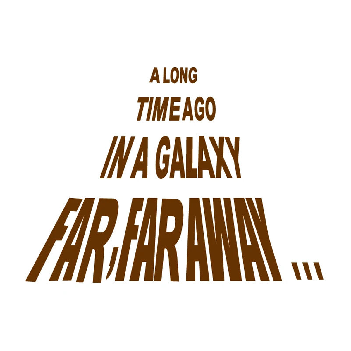 Star Wars Wall Decal A LONG TIME AGO IN A GALAXY FAR FAR AWAY Quote Vinyl Wall Stickers Home Decor Car Laptop Sticker Decoration - Brown | 20x15 cm
