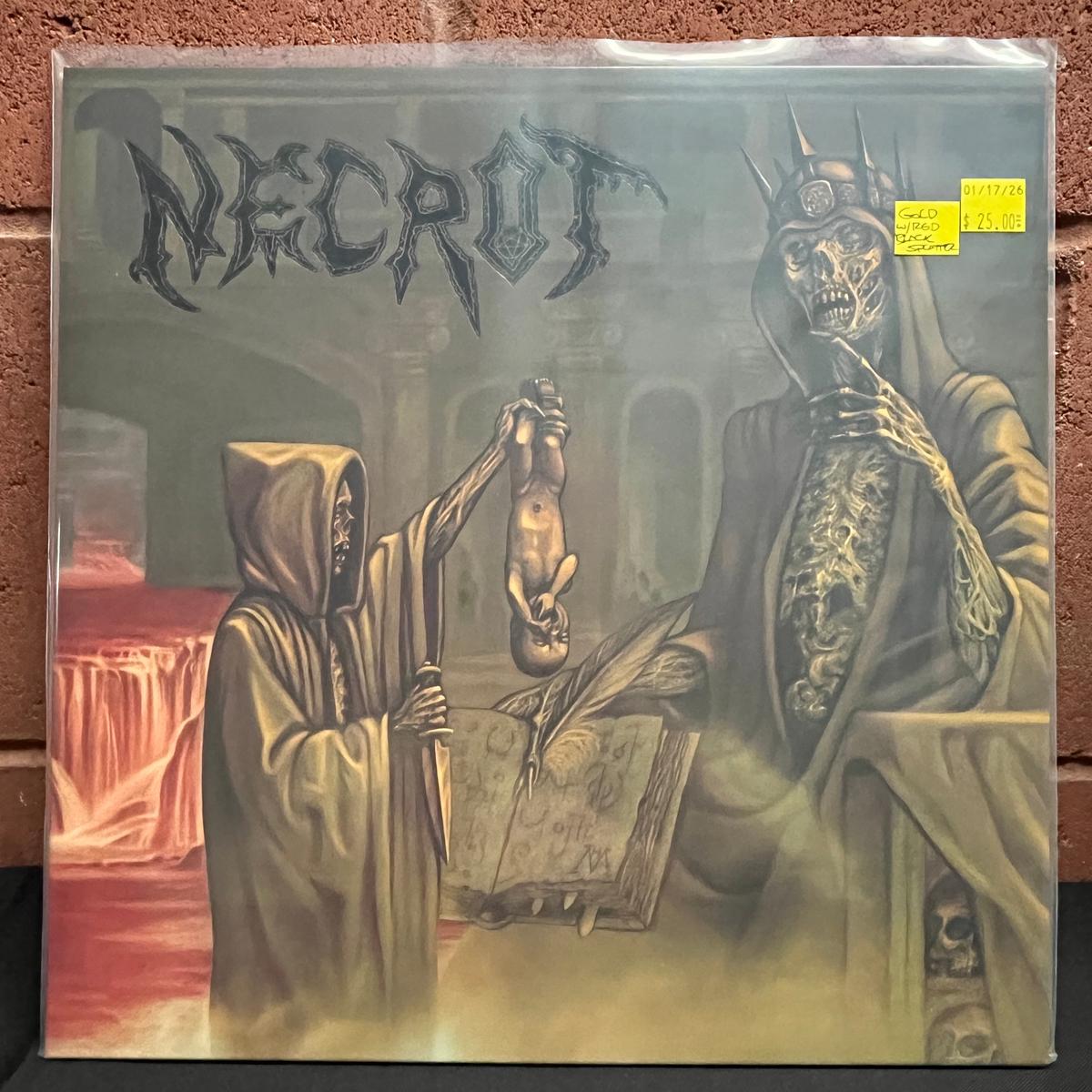 Used Vinyl: Necrot "Blood Offerings" LP (2017 Gold w/Red & Black Splatter Vinyl)