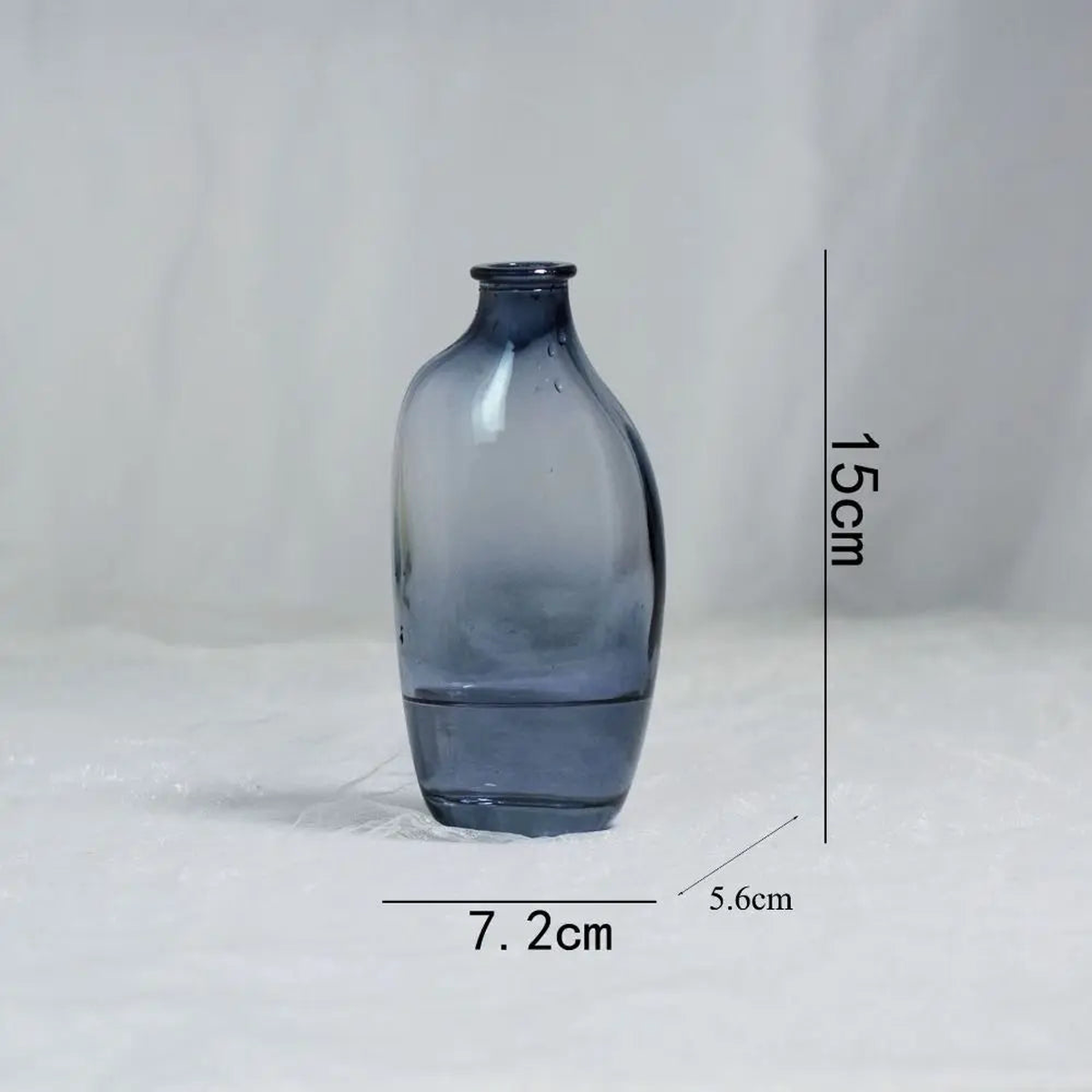 Fashion Retro Flower Vase Glass Mini Irregular Flower Arranger Gradient Color Home Decoration Accessories - grey-A