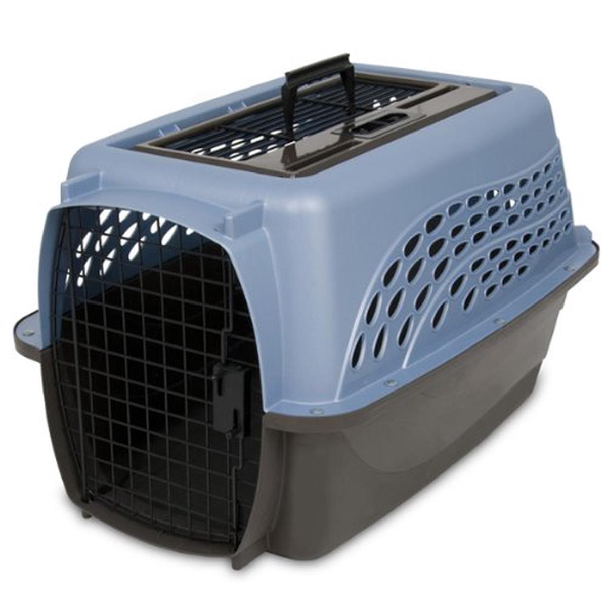 Petmate 2-Door Top Load Kennel for Dog - Blue/Coffee 24 Inch