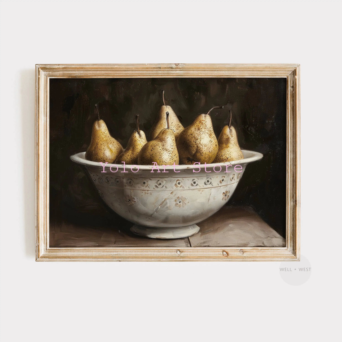 Vintage Still Life Coffee Croissant Lemons Fruit Tea Pot Posters and Prints Canvas Printing Wall Art Picture for Kitchen Decor - 20X30cm Unframed | 8