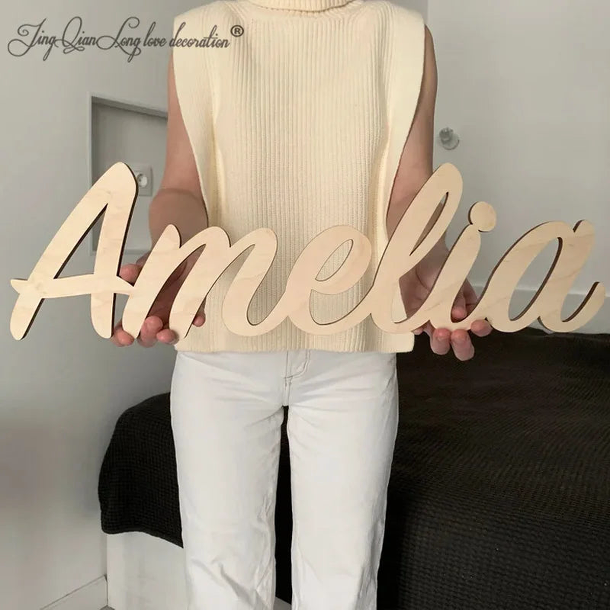 Wooden Name Sign Custom Name Sign Personalized Nursery Decor Wall Decor Name Sign for Nursery - blue | 40 cm wide