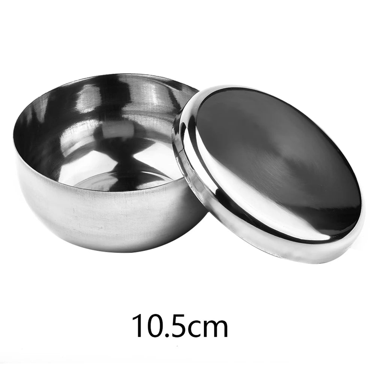 Stainless Steel Bowl Korean Big Cooked Rice Bowl With Cover Single Layer Steamed Rice Bowl Child Anti-Scalding/fall Tableware - 10.5cm