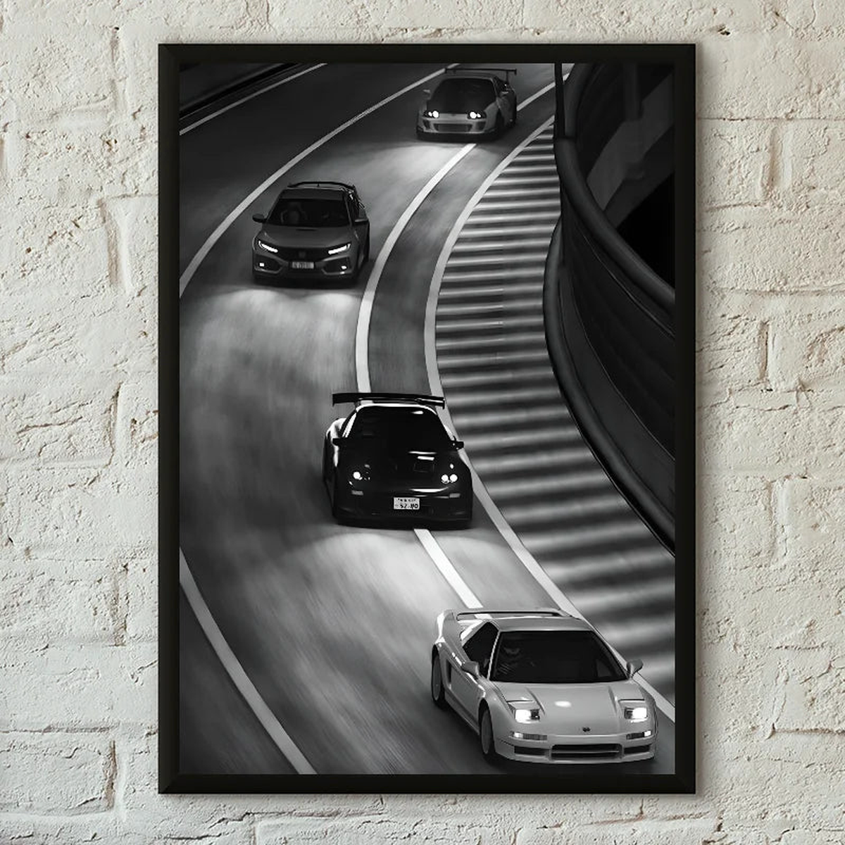 1PC Black And White Luxury Car Art Poster Poster Paper Print Home Living Room Bedroom Entrance Bar Cafe Art Painting Decoration - 50x70cm No Frame | z5