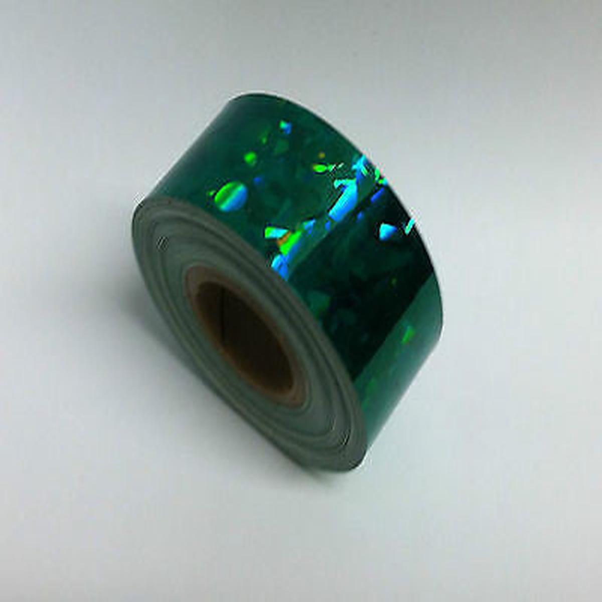 HoloCrystal Tape, choose your color and size, 50 foot rolls of Holographic Tape - Emerald Green | 1 inch x 50 feet