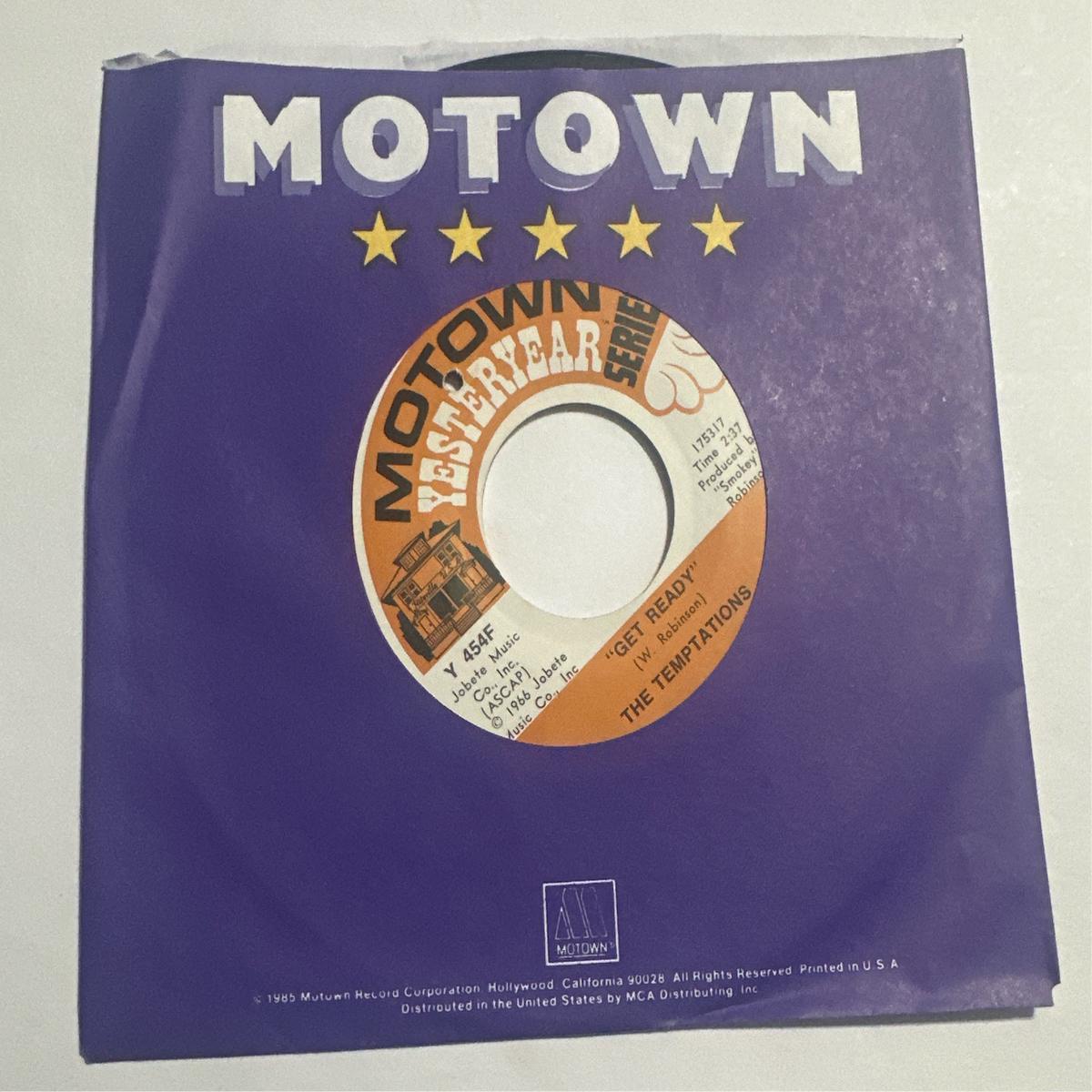 The Temptations  Get Ready / Ain't Too Proud To Beg  Y 454F 7" Vinyl VG+