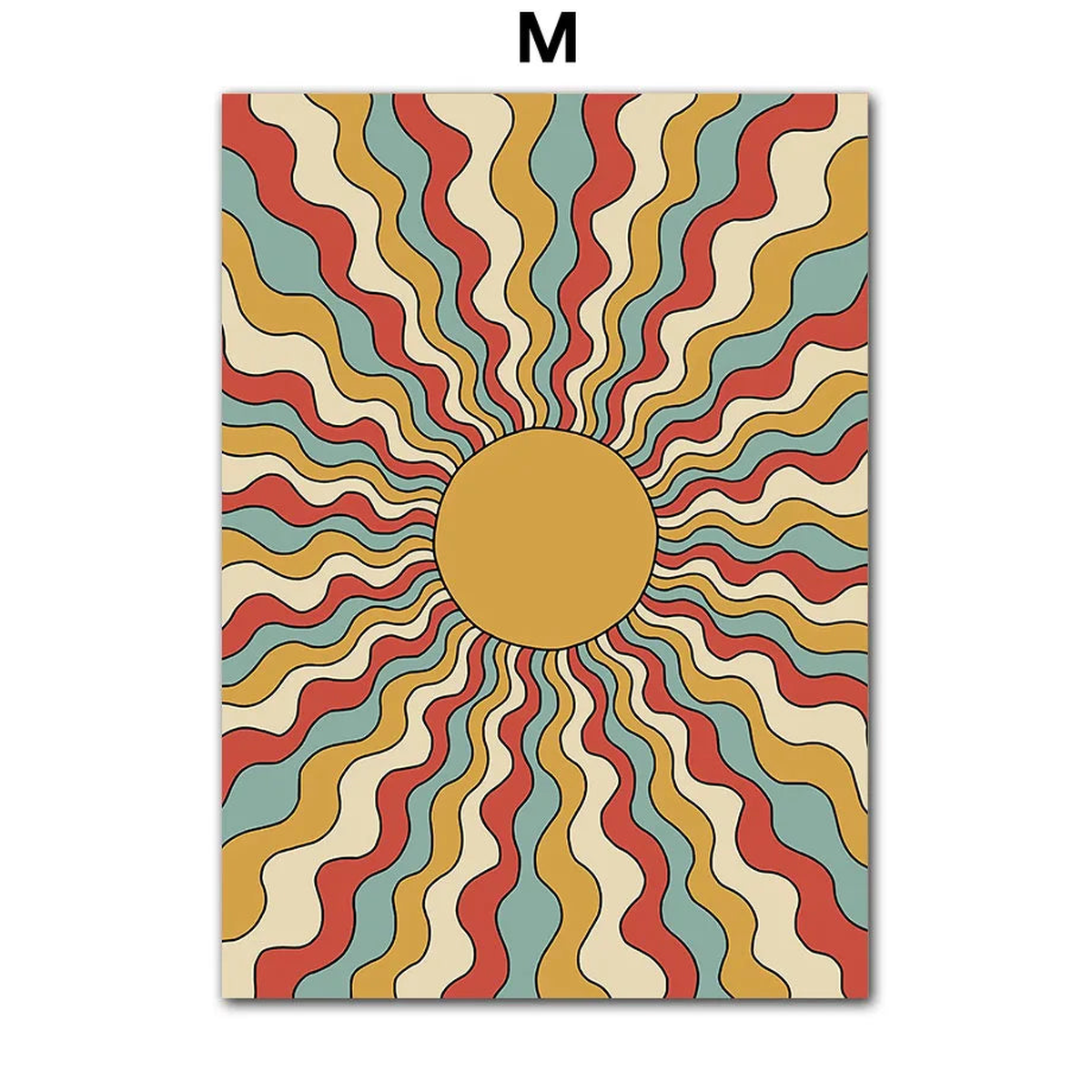 70s Hippie Disco Sun Butterfly Wall Art Canvas Painting Nordic Posters Aesthetic And Prints Wall Pictures For Living Room Decor - M | 20X25 cm No Framed