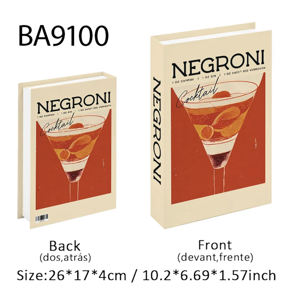 Aperol Mojito Cocktail Luxury Fake Book Storage Box Travel Series Decorative Coffee Table Books Palm Capri Miami Ibiza Bedroom - BA9100 | OPEN | China Mainland