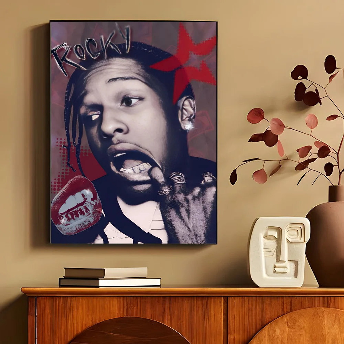 1PC Pop Rap ASAP Rocky Poster Self-adhesive Art Waterproof Paper Sticker Coffee House Bar Room Wall Decor - 30x40cm No Frame | z4