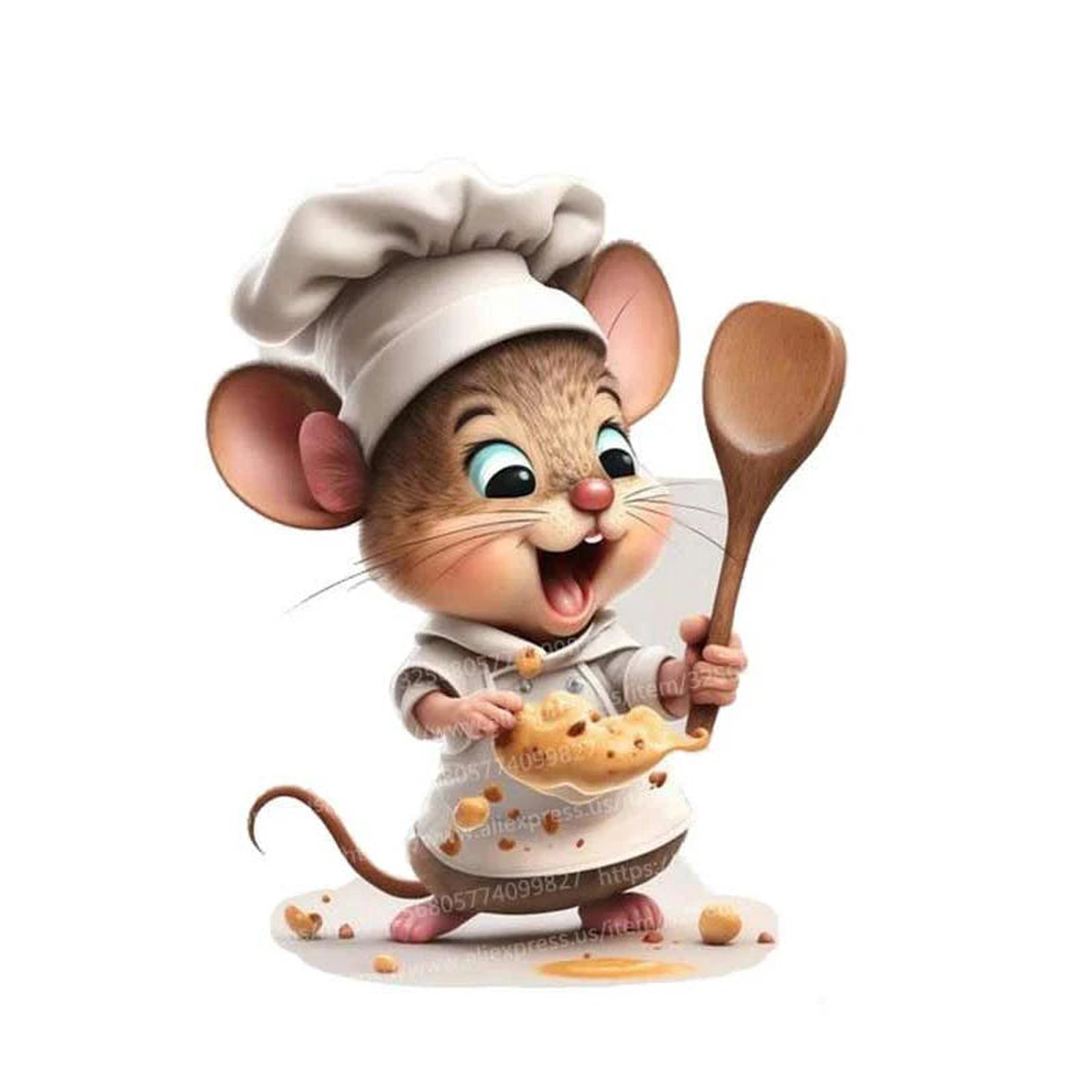 Creative Cartoon Cute Chef Mouse Self-Adhesive Wall Stickers Bedroom Living Room Corner Staircase Home Decoration Sticker M765 - M765-03 | 10cm(3.94 inch)