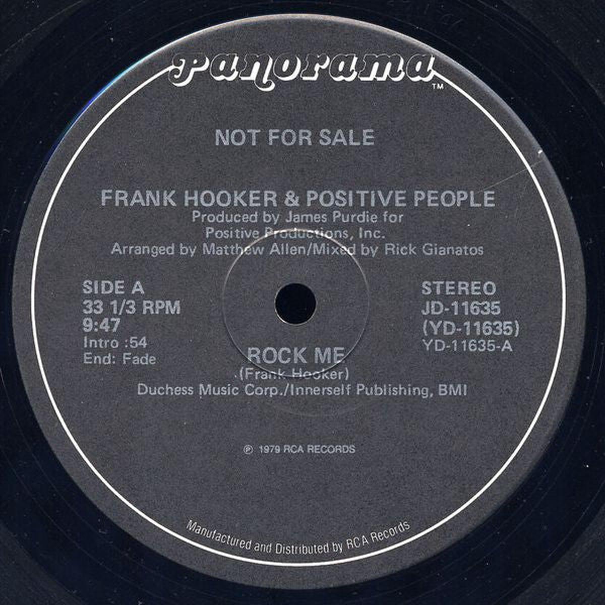 Frank Hooker & Positive People - Rock Me (12", Promo) (NM or M-)
