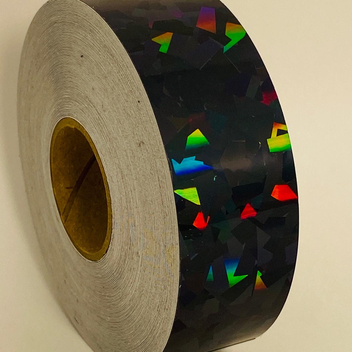 HoloCrystal Tape, choose your color and size, 50 foot rolls of Holographic Tape - Black | 1/2 inch x 50 feet