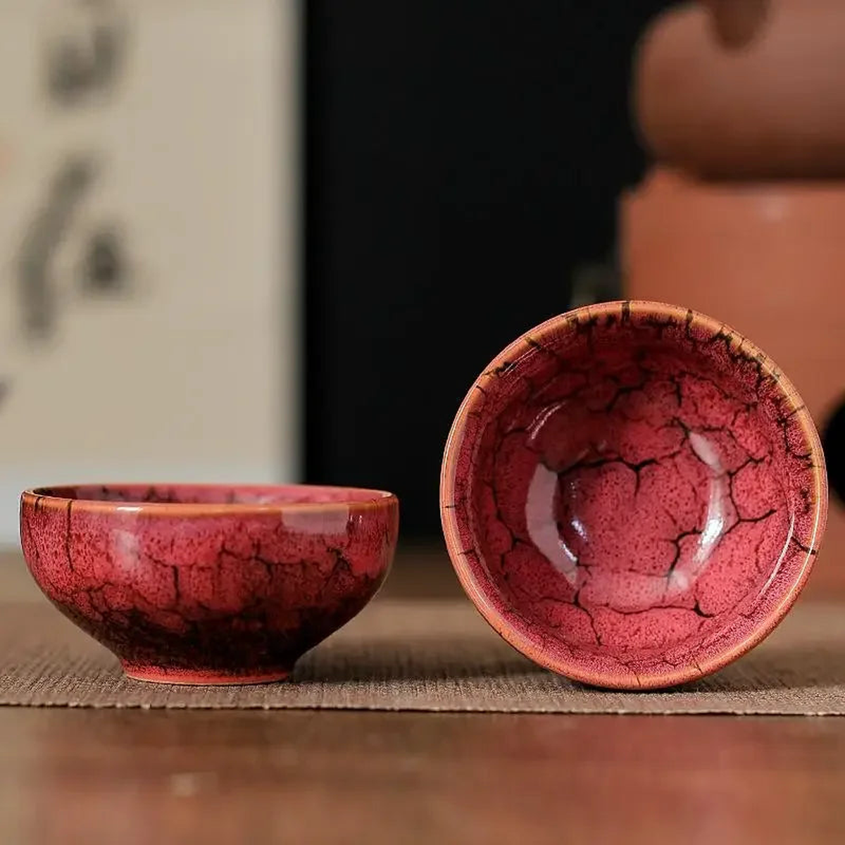 45ml Small Ceramic Cup Kiln Change Teacup Master Cup Tasting Cup Satin Blue Water Cup Tea Bowl Jianzhan Teahouse Cha Teaware - Style 18 | 45ml