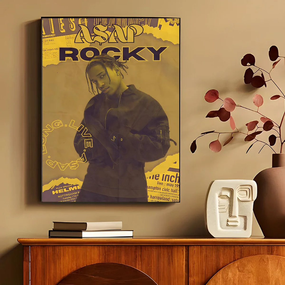 1PC Pop Rap ASAP Rocky Poster Self-adhesive Art Waterproof Paper Sticker Coffee House Bar Room Wall Decor - 30x40cm No Frame | z3