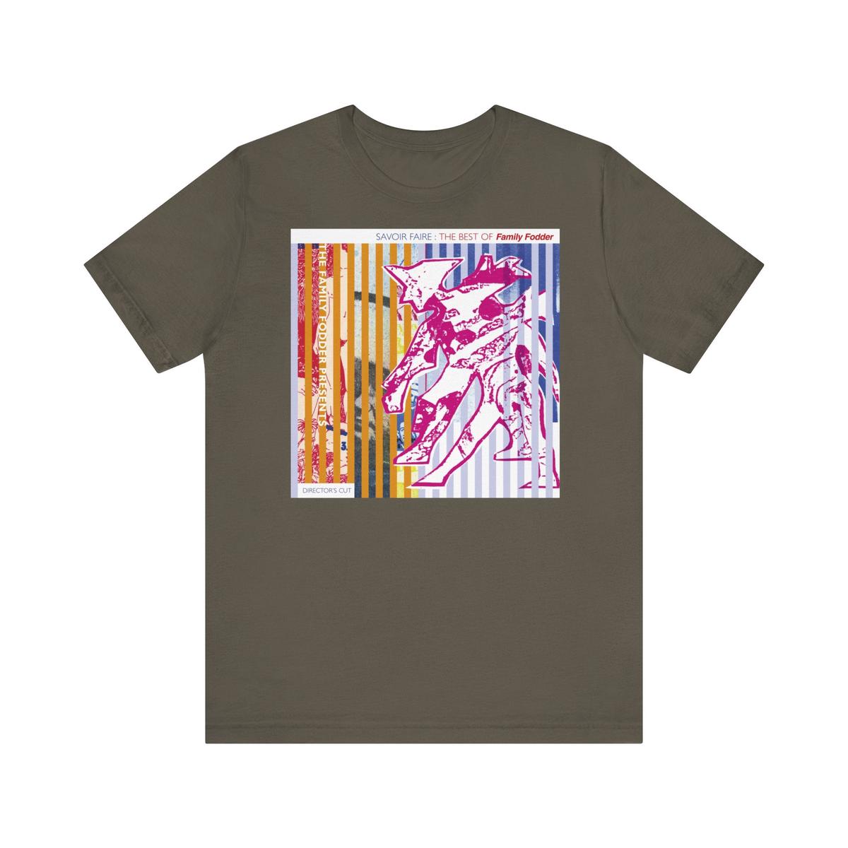 Family Fodder 'Savoir Faire' LP cover t-shirt - Army | 2XL