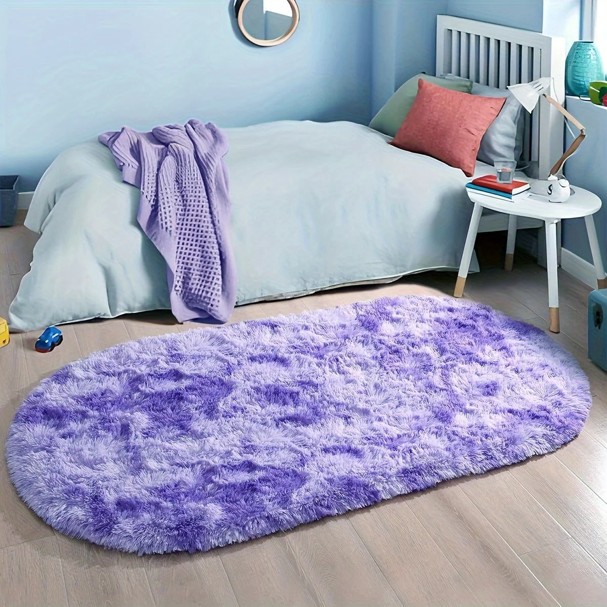 VIKAMA Grey Dense Silk Carpet Winter Warm Carpet Bedroom Bedside Rugs Living Room Sofa Carpet Long Hair Soft Floor Mat Home Dec - SM3 | 60X180CM