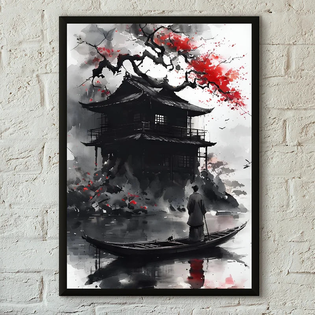 1PC Japanese Landscape Samurai Geisha Bonsai Torii Gate Sakura Art Poster Paper Print Home Living Room Bedroom Entrance Bar Cafe - z9 | 21x30cm No Frame