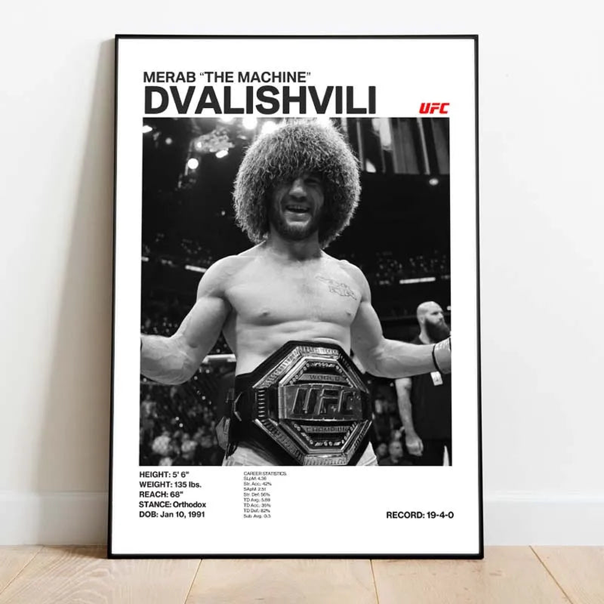 Black and White Boxing Legends ILIA TOPURIA Canvas Poster Boxing Fighting Canvas Print Painting Wall Decor for Gym Home Decor - 11 | 40x50cm No Frame