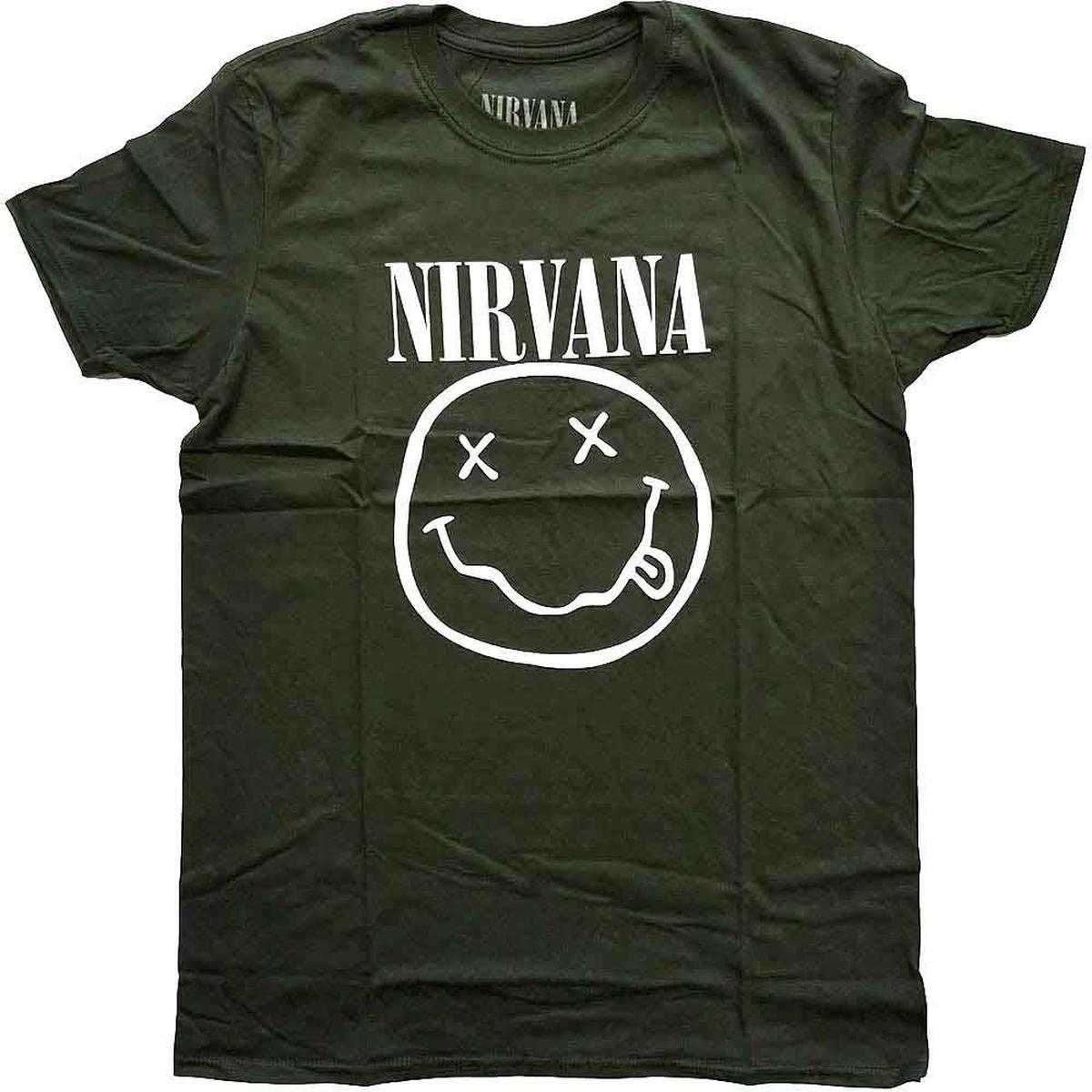 Nirvana White Happy Face - Green | M