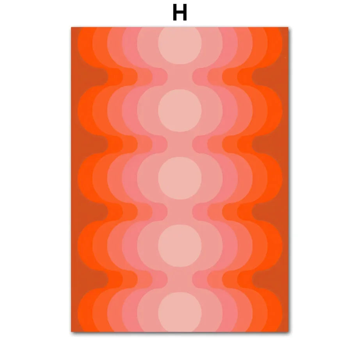 Retro 70s Stripes Art Poster - Sunset Lip Rainbow Flower Butterfly Boho Canvas Wall Art for Living Room Decor - H | 40X50cm No Framed