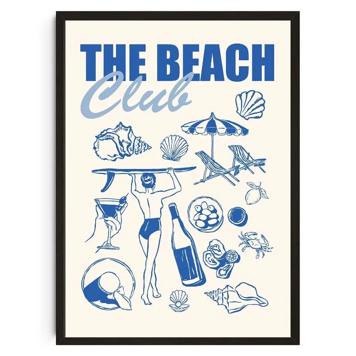 Seashells Meet Me At The Beach Poster Summer Sea Bikini Coastal Quotes Canvas Painting Trendy Wall Art Room Home Decor - 21 | 40x60cm No Frame