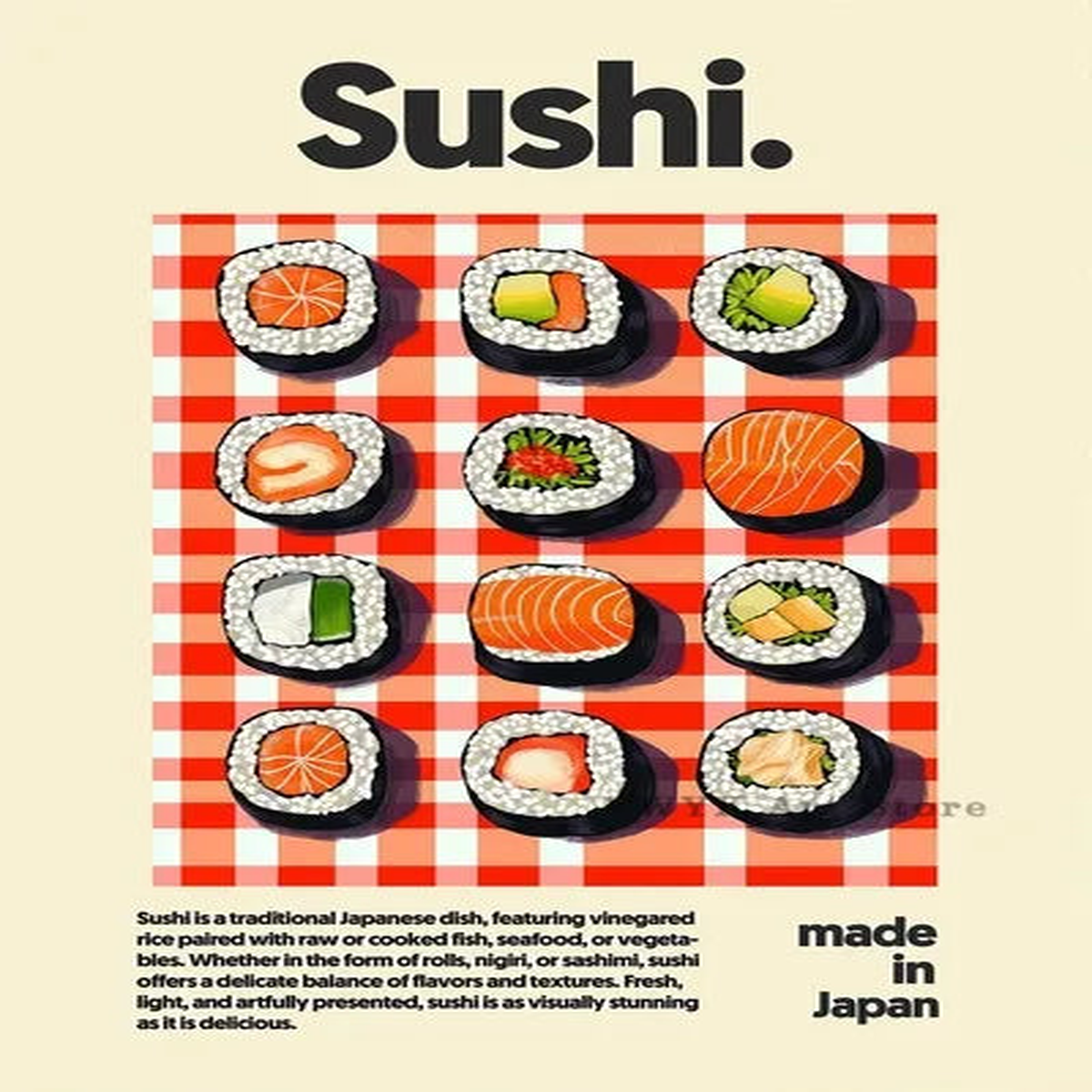 Asian Food Canvas Painting Poster Ramen Hot Pot Chinese Japanese Korea Cuisine Print Wall Poster Picture for Home Wall Arts - 9 | 40x60cm No Frame