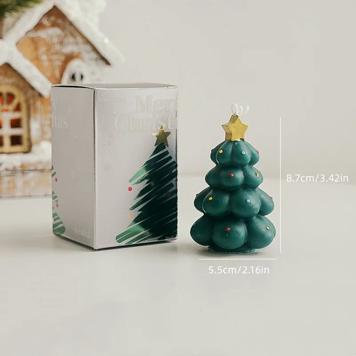 biscuit candles, cookie scented candles gift box gift creative candles ins set gift modeling wax, holiday decoration - green