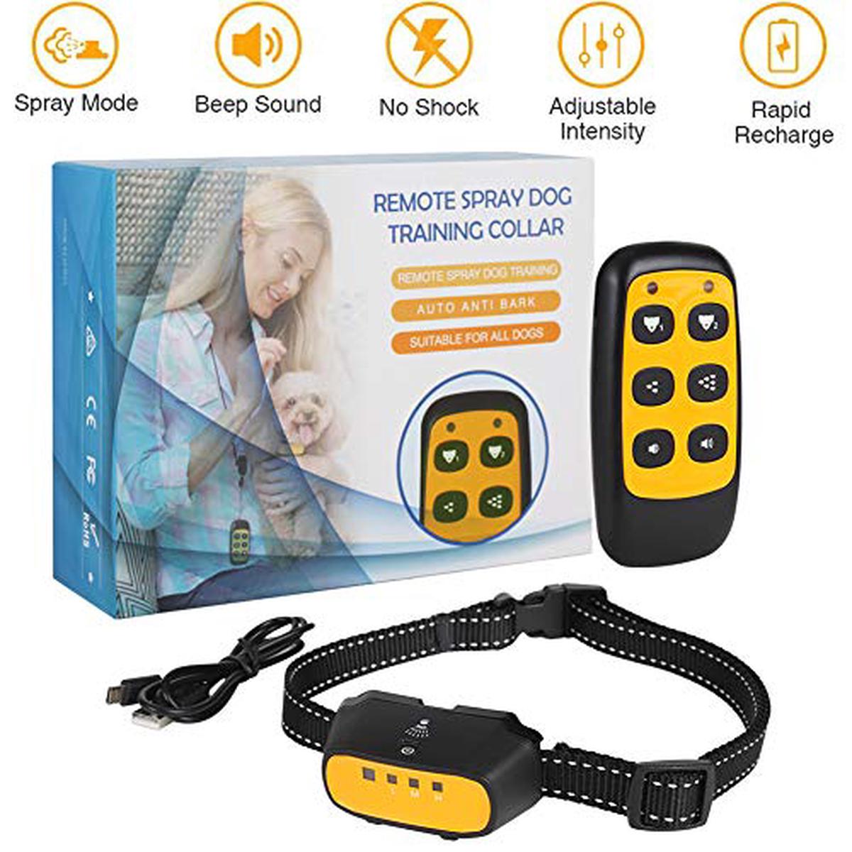 NO Shock Dog Bark Collar for Small Medium Large Dogs,Beep & Spray Modes Dog Training Collar,Citronella Spray Collar with Remote Control 500 ft Rechargeable Harmless Waterproof - Default Title