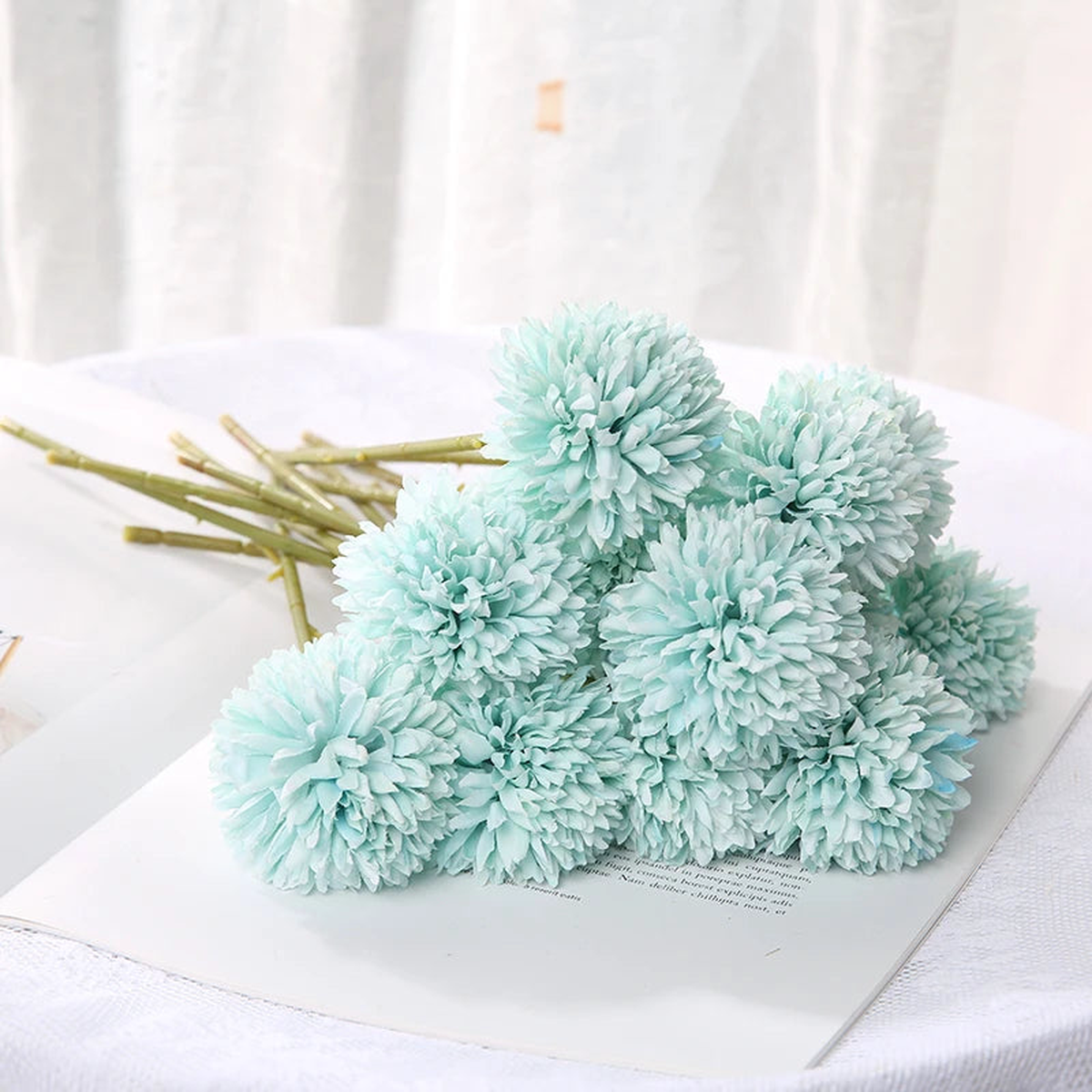 3/5Pcs Dandelion Flower Bouquet Valentine's Day Party Birthday Room Decoration New Year's Gift Supplies Hyacinth Wedding Decor - Blue | 3Pcs