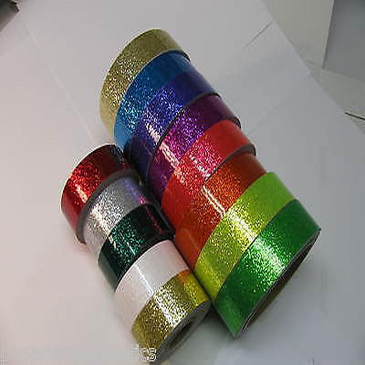 6 Rolls of Glitter Flake Vinyl Tape, choose your color and sizes. Sparkle Tape - 4 inch wide tapes