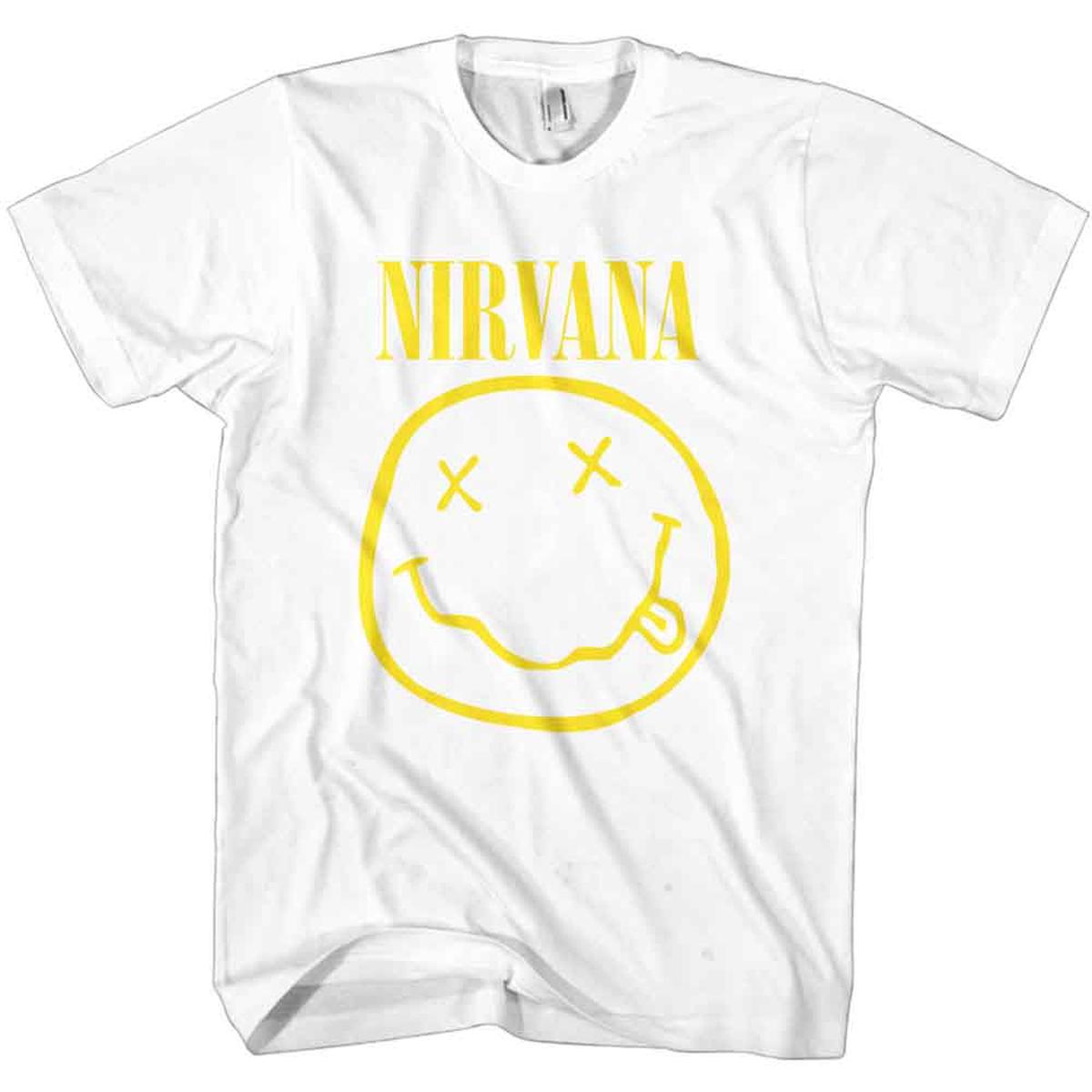 Nirvana Yellow Happy Face - White | XL