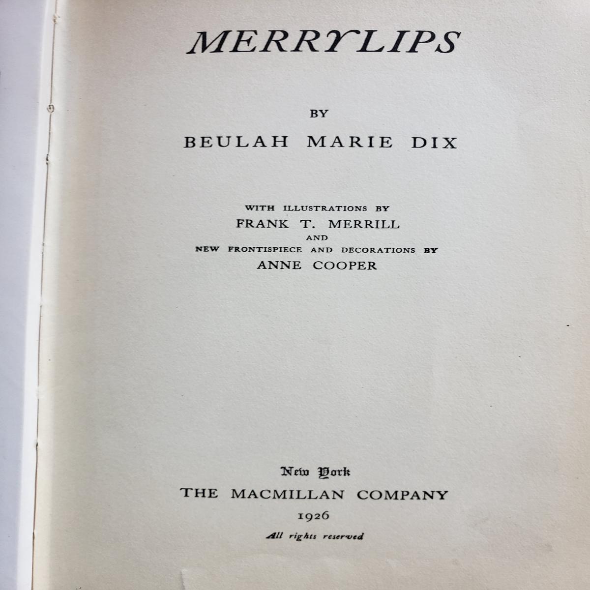 Merrylips (1926) by Beulah Marie Dix