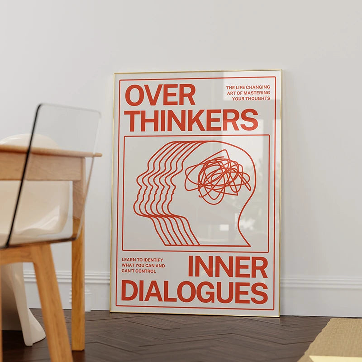 Modern Overthinkers Typography Poster Wall Art Canvas Painting Posters Prints Mid Century Wall Art for Home Living Room Decor - 10 | 50x70cm No Frame